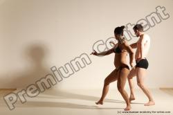 Swimsuit Woman - Man White Athletic Dancing Dynamic poses Academic